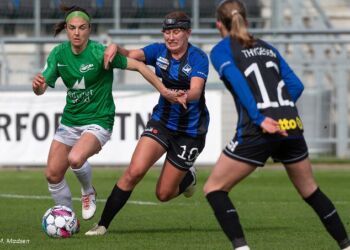 I lørdagens kamp kæmpede Fortunas Janelle Cordia, intenst for at holde HB Køge fra scoring, og det lykkedes. Foto (arkiv): Jess M. Madsen.