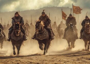 Hunnisk rytterhær. Foto: VHM.