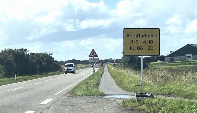 Der er brug for ekstra tålmodighed på Løkkensvej mellem Hjørring og Løkken. Foto. Palle W. Nielsen