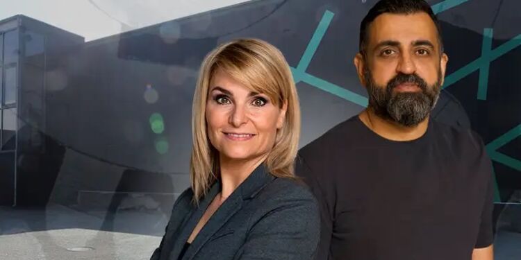 Journalist Michèle Bellaiche og Tahir Siddique fra Løvens Hulse. Foto: Business Hjørring.