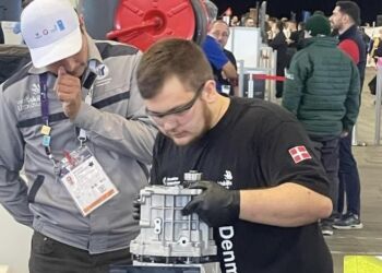 Magnus ved World Skills. Foto: Privat.