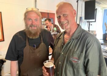 Åge og Per er klar til en ny omgang Harley Days Nordjylland i Tversted. Arkivfoto: Palle W. Nielsen