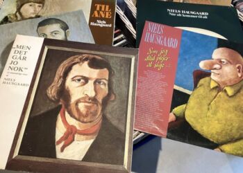 Hausgaards plader solgte godt på pladebasaren på vendelboens 80 års fødselsdag. foto: Palle W. Nielsen