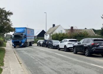 Mange erhvervsdrivende på Tannisbugtvej i Tversted betyder også en del lastbiler med varer. Arkivfoto: Palle W. Nielsen