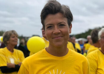 Carina Jensen er nu ny formand, men ses her i 2018 ved Stafet For Livet i Hjørring. Foto: Privat.