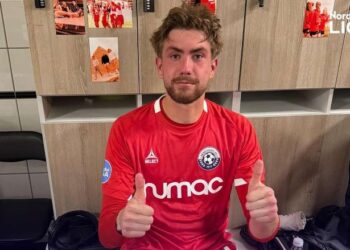 Klubbens svenske målmand Lasse Schultz sikrede Vendsyssel FF et point i Farum. Foto: VFF