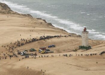 Flytningen af Rubjerg Knude Fyr. Foto: Hans Hunderup.