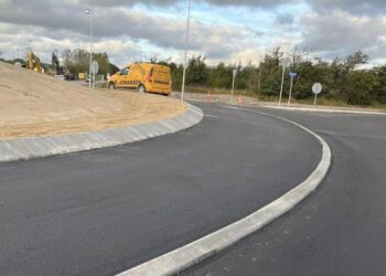 Rundkørslen ved ved Vellingshøjvej og Ringvejen i Hjørring. Foto: Privat.