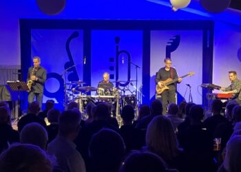 Eric Marienthal , Dave Weckl, Tom Kennedy og Stu Mindeman på Klitgårdens scene til Jazzy Days i Tversted. Foto: Palle W. Nielsen