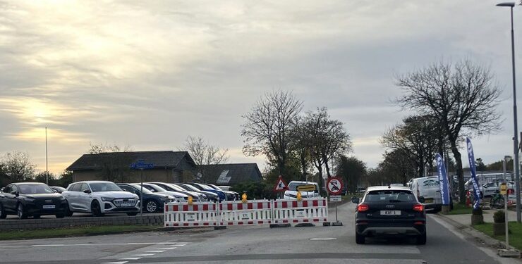 Vandværksvej i Hjørring er stadig farbar. Foto: Palle W. Nielsen