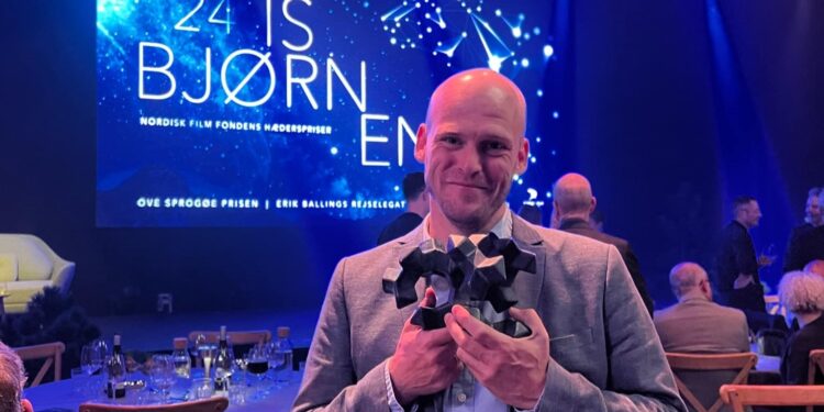 Filminstruktør Christian Andersen ved prisuddelingen Årets ISBJØRNEN 2024
