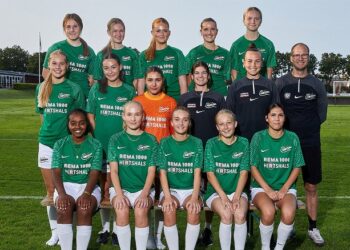 Bagest: Silke Falberg, Cecilie Havsager, Cecilie Mejer, Emma Petersen og Freja Bertelsen.

Midten: Naja Gaardlund, Maja Færch, Amalie Frost, og trænerne Katlyn Parcell, Ariel Young og  Steffen Ebbesen.

Forrest: Hildana Robel, Karla Højholt, Sophia Andersen, Annesofie Gross, Sofie Frost.