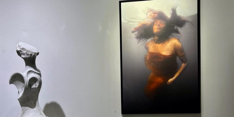Galleri Vands portræt på udstillingen hos Dronninglund Kunstcenter. Foto: Privat.
