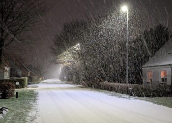 Snevejr på Agerledet i Sindal. Foto (arkiv): Niels Helver.