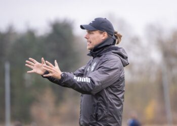 Vendsyssel FF's nye træner Mads Kristensen førte sit hold til endnu et point. Foto: VFF