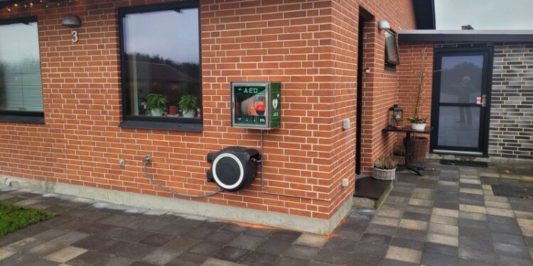 Hjertestarterens placering i Tversted. Foto: Privat.