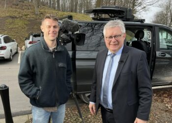 I forbindelse med den omdiskuterede afgift på CO2 er borgmester Søren Smalbro i dag blevet interviewet af TV2 News. Foto: Privat.