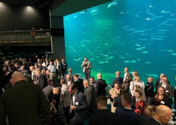 Michael Vendelbo byder velkommen til nytårskur på Nordsøen Oceanarium og Forskerpark. Foto: Erhverv Hjørring