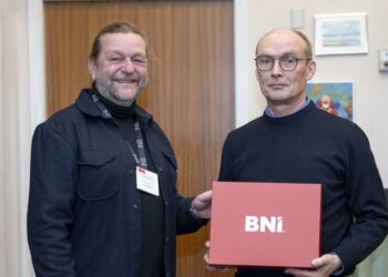Bent Kongerslev (th) Nielsen fra Radio Nord sammen med Niels Christian Jensen. Foto: BNI Hjørring.