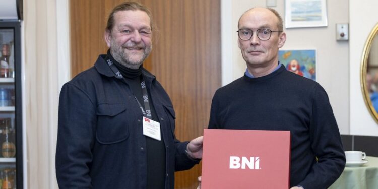 Bent Kongerslev (th) Nielsen fra Radio Nord sammen med Niels Christian Jensen. Foto: BNI Hjørring.