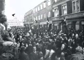 Befrielsen i Hjørring. Foto: Lokalhistorisk Arkiv.