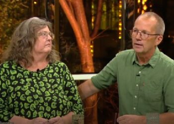 Louise og Peder Hvelplund i  Go' Aften Live. Foto: Screendump.