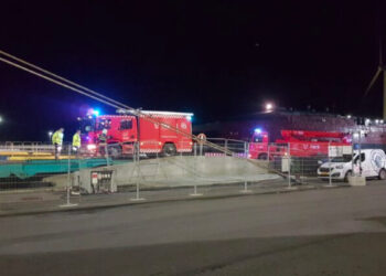 Beredskabet ved Notkajen. Foto: Presse-fotos.dk.