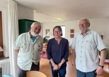 Anders Østerby (tv) sammen med   Ida og Poul Holm Bangsgaard. Foto: Privat.