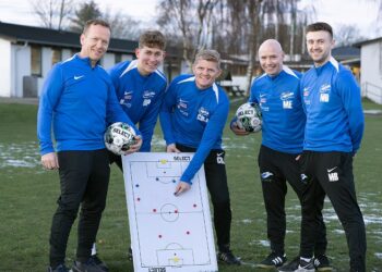 Cheferne fra venstre Casper Krogh Madsen, Oliver Price Pedersen, Claus Bech Jørgensen, Martin Einarsson og Mathias Bengtsson. Foto: Fortuna.