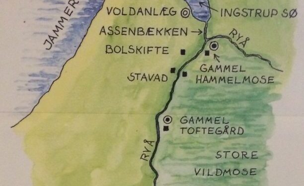 Ingstrup sø er også historien om, hvordan 265 hektar afvandes til landbrugsjord omkring 1950. Kilde: Vrensted-historier.dk.