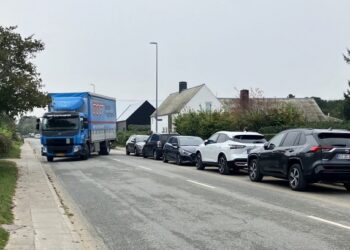 Bump på Tannisbugtvej giver skader på husene, når de mange, store lastbiler kører forbi. Arkivfoto: Palle W. Nielsen