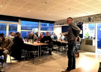 Dan Andersen har ordet ved en tidligere generalforsamling hos Boldklubbens Venner. Foto: Privat.