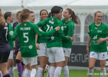 Figur 2Laura Frank fik udlignet FCK-føringen, og så var der glæde hos de grønne.