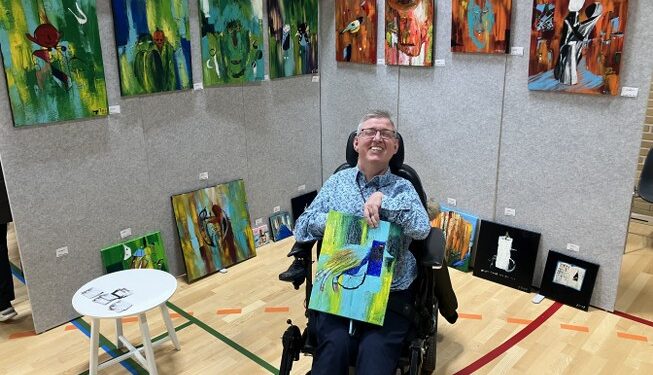 Flemming Terp fra Aalborg udstiller på messen i Tårs Hallen. Foto: Palle W. Nielsen