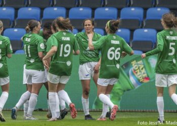 To gange jublede Fortuna-holdet, da det blev til en 2-0-sejr på hjemmebane. Kan holdet igen kæmpe sig til succes i Køge?Foto (arkiv): Jess M. Madsen.