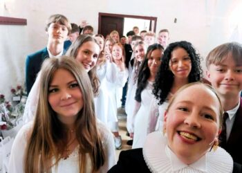 Glade konfirmander fra Friskolen Skallerup. Foto: Privat.