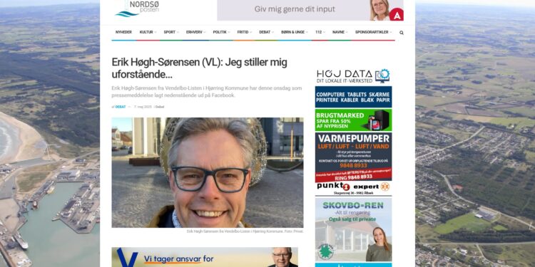Erik Høgh Sørensen lagde denne pressemeddelelse ud på Facebook og den blev bragt på NordsøPosten 7.maj 2025.