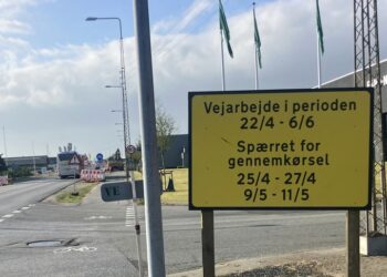 Trafikken på Sæbyvej i Hjørring Øst er lige nu udfordret. Foto: Palle W. Nielsen