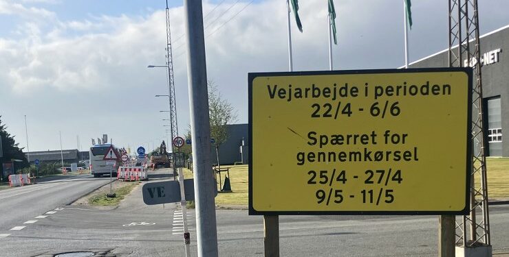 Trafikken på Sæbyvej i Hjørring Øst er lige nu udfordret. Foto: Palle W. Nielsen