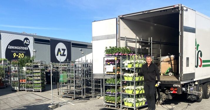 Friske blomster til varehuset A-Z i Hjørring. Foto: Palle W. Nielsen