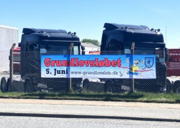 Det kører for Grundlovsløbet med reklame her ved Ringvejen i Hjørring. Foto: Palle W. Nielsen