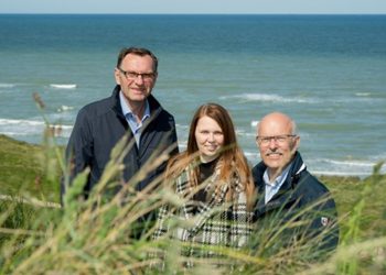 Partifællerne Michael Engbjerg, Louise Frilev og Lars Høgh fra Venstre. Foto: Privat.