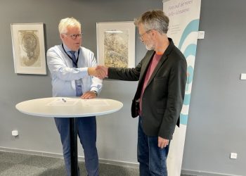 Borgmester Døren Smalbro og teaterdirektør Rolf Heim. Foto: Vendsyssel Teater.