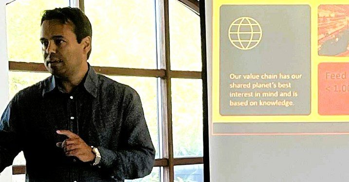 Samuel Muren fra virksomheden Onnest præsenterede projektet på Restaurant Abstrakt. Foto: Niels Chr. Jakobsen.