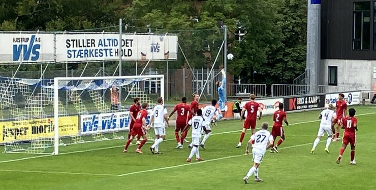 Lasse Steffensen med nummer 9 sikrede tre point til Vendsyssel FF. Foto: Palle W. Nielsen