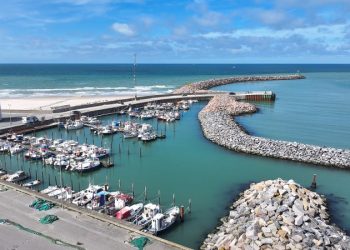 Den nuværende placering for Hirtshals Bådeklub ved indsejlingen i Hirtshals Havn.