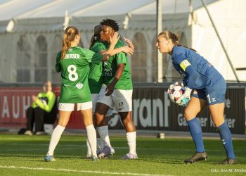 Det vakte jubel da Joy Omewa scorede Fortunas mål. Foto: Jess M. Madsen.