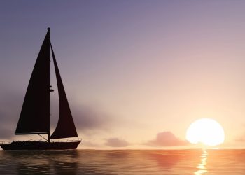sailboat and sunset