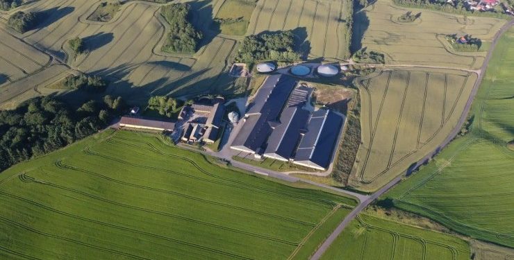 Store Vognsbæk omfatter i dag ni ejendomme - her hovedgården nær Lendum. Privatfoto