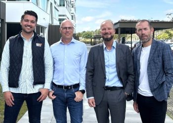 Vendelboernes stærke fibernet er fra venstre Filip Berntsson, Christian Frost Lauritsen, Henrik Møller Nielsen og Thomas Hyllekvist. Privatfoto